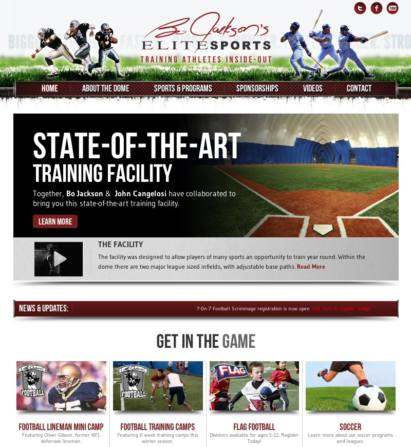 Bo Jackson's Elite Sports Web Design